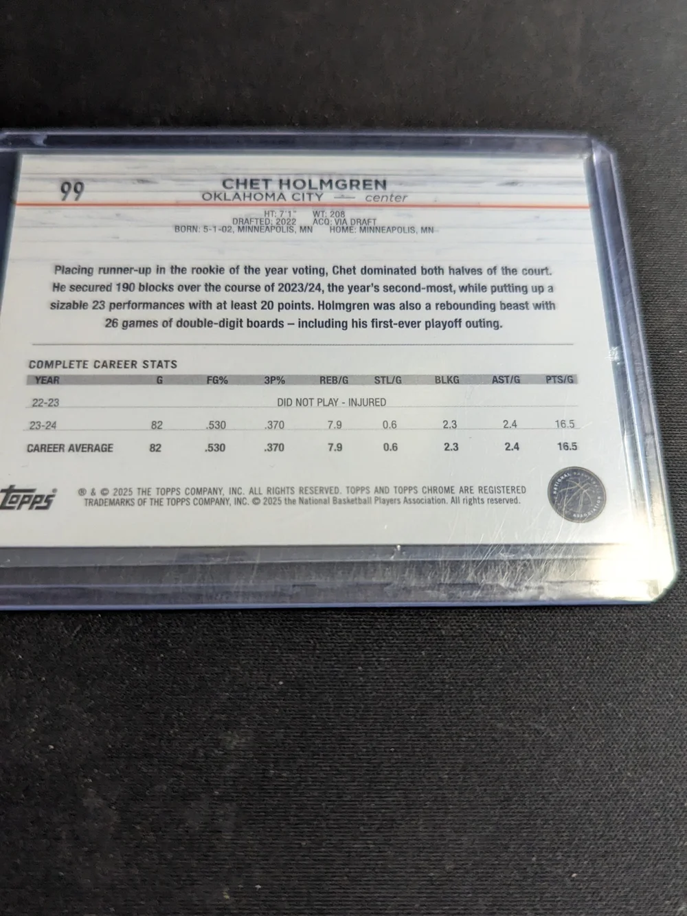 2025 Topps Chrome Chet Holmgren #99